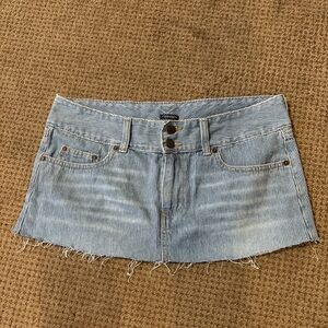 Anthropologie Blue Striped Mini Skirt